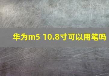 华为m5 10.8寸可以用笔吗